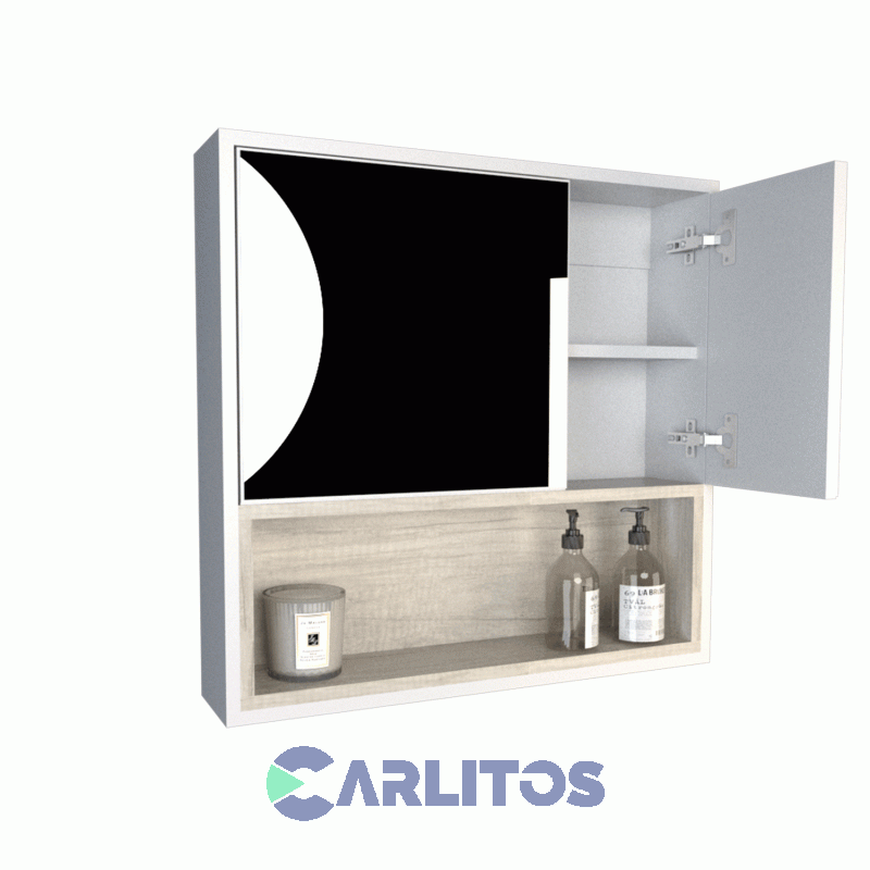 Botiquin Tables Con Espejo 0.60 Mts Cod:3084-Nbc Nevado-Blanco