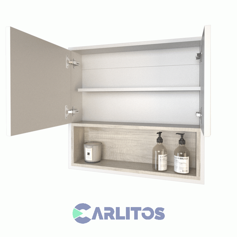 Botiquin Tables Con Espejo 0.60 Mts Cod:3084-Nbc Nevado-Blanco