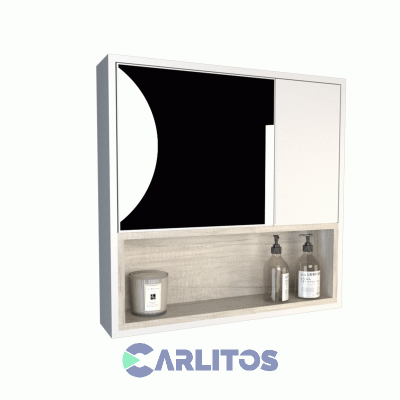 Botiquin Tables Con Espejo 0.60 Mts Cod:3084-Nbc Nevado-Blanco