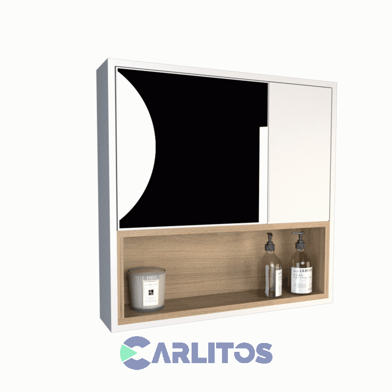 Botiquin Tables Con Espejo 0.60 Mts Cod: 3084-Cob Olmo Finlandes-Blanco