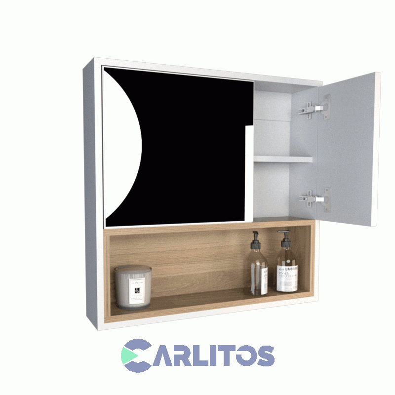 Botiquin Tables Con Espejo 0.60 Mts Cod: 3084-Cob Olmo Finlandes-Blanco