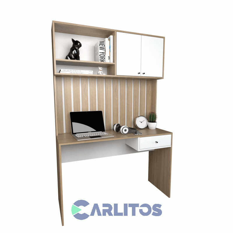 Escritorio Varillado con Alzada Tables Cod:3104 Olmo Finlandés y Everest