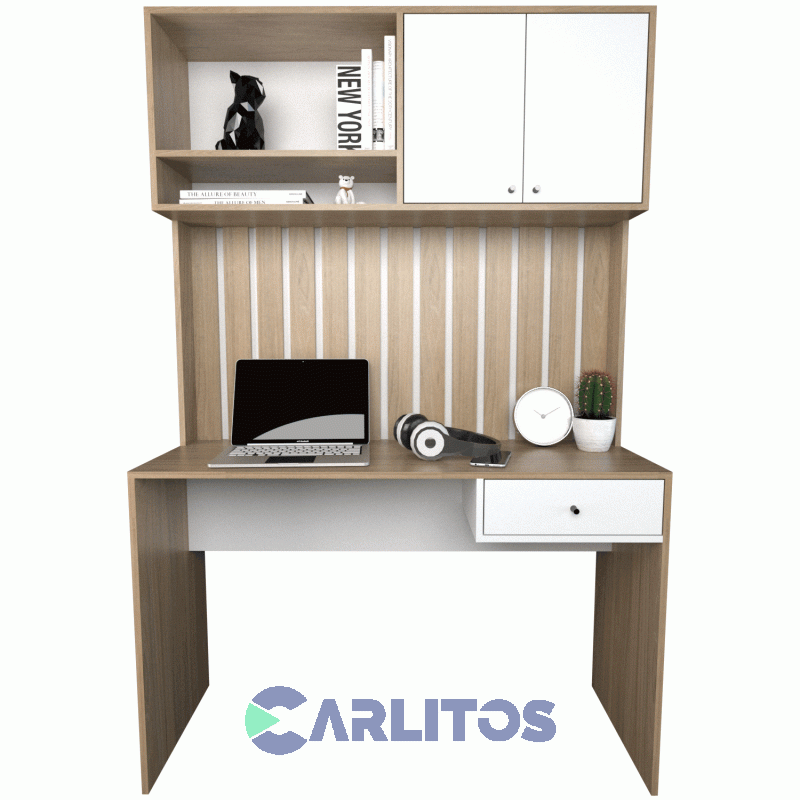 Escritorio Varillado con Alzada Tables Cod:3104 Olmo Finlandés y Everest