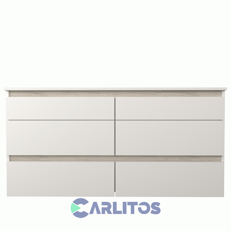 Comoda Tables 6 Cajones 1.28 Mts Linea Home Cod: 3113-Bm-Blanco