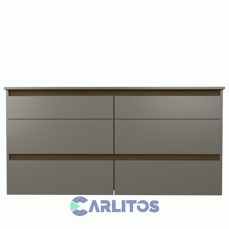 Comoda Tables 6 Cajones 1.28 Mts Linea Home Cod: 3113-Gc-Gris