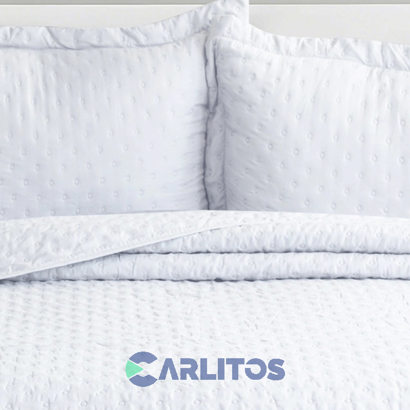 Cubrecama King Size Mantra Prewash Dots Wash Blanco