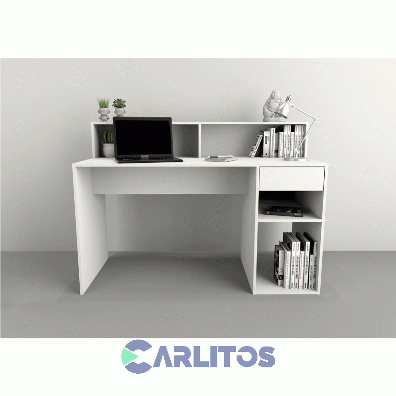 Escritorio Tables Con Repisa Cod: 3049-Ev Blanco