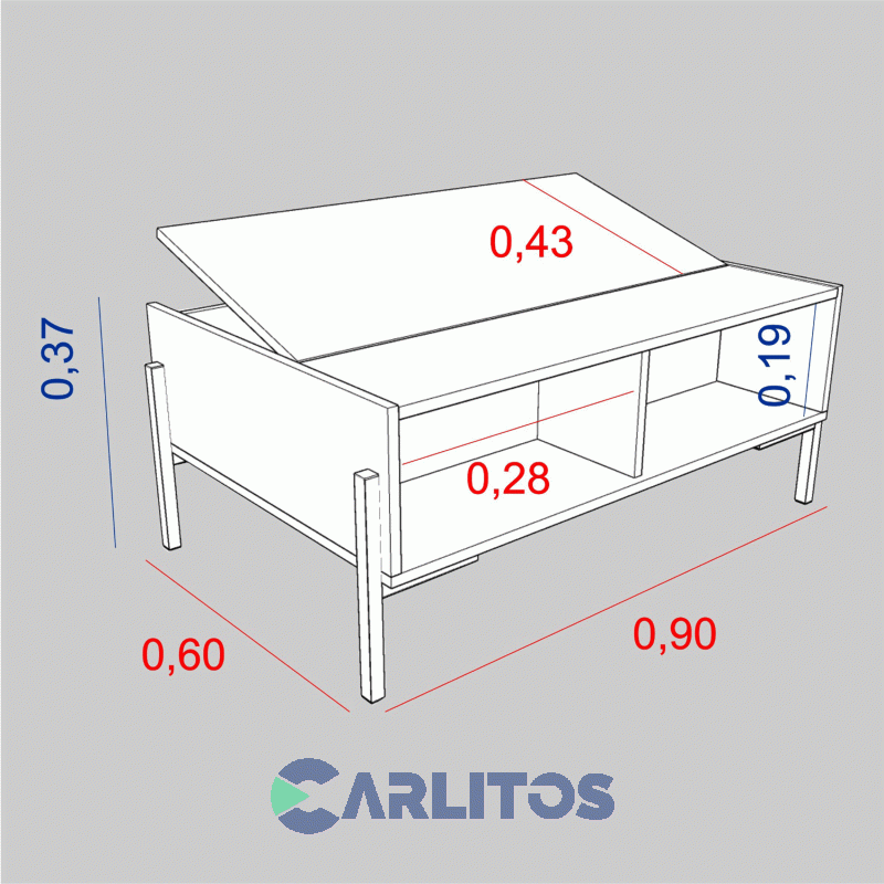 Mesa Ratona Con Puerta Tables Cod:2023 Everest-Nevado