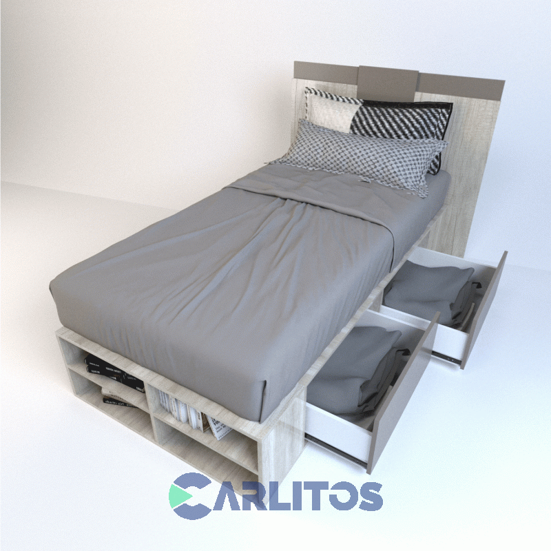 Box Tables Multifuncion 0.92 Mts 4 Cajones Cod: 6440 Nevado-Gris