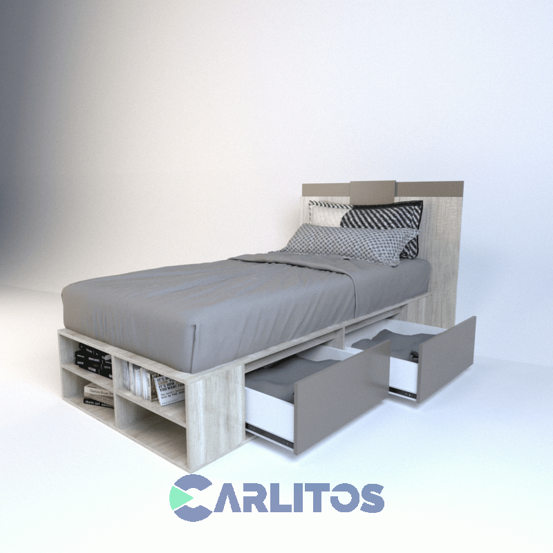 Box Tables Multifuncion 0.92 Mts 4 Cajones Cod: 6440 Nevado-Gris