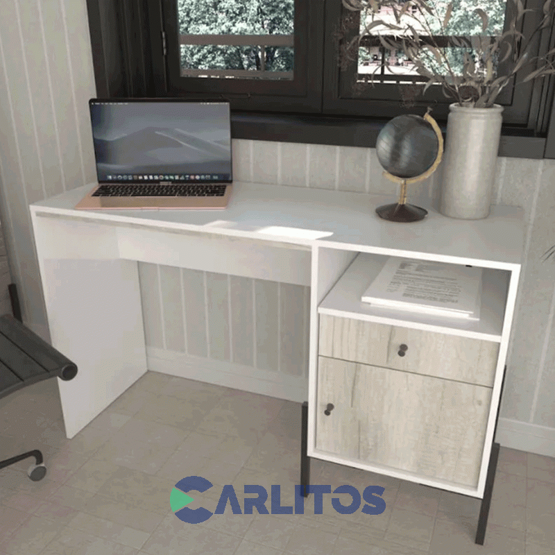 Escritorio Tables Metalwood 1 Cajon 1 Puerta 1.25 Mts Cod: 4255-Evn Everest-Nevado
