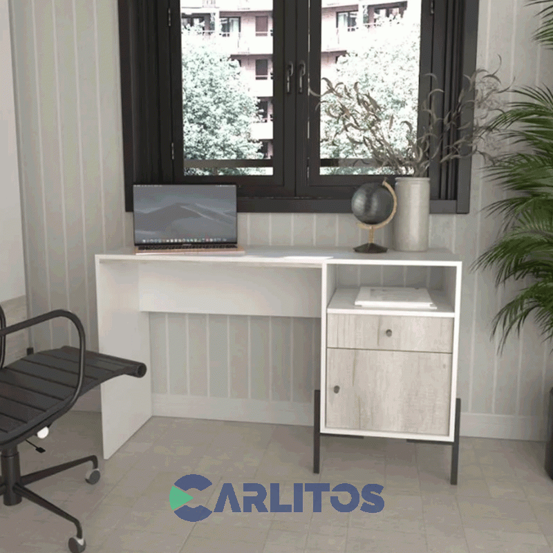 Escritorio Tables Metalwood 1 Cajon 1 Puerta 1.25 Mts Cod: 4255-Evn Everest-Nevado