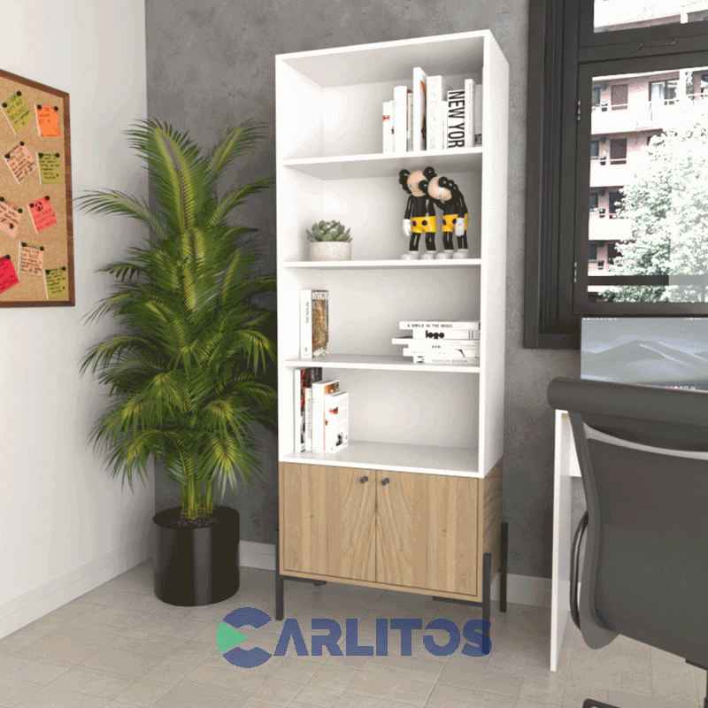 Biblioteca Metalwood Puertas Bajas Tables Cod: 4256-Ceo Everest-Olmo Finlandes