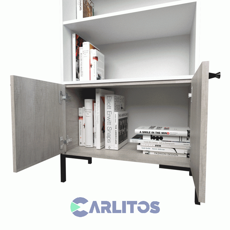 Biblioteca Metalwood Puertas Bajas Tables Cod: 4256-Evn Everest-Nevado