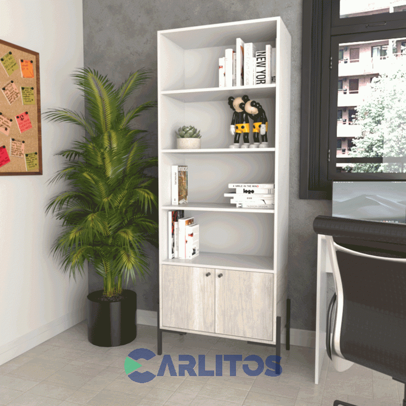 Biblioteca Metalwood Puertas Bajas Tables Cod: 4256-Evn Everest-Nevado