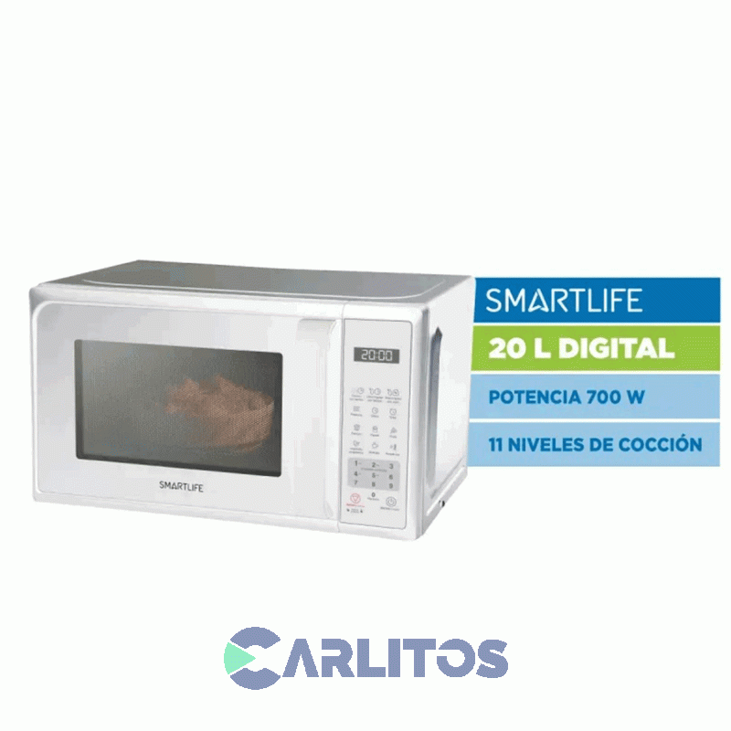 Microondas Digital Smartlife 20 Litros Blanco Sl-Mwo20mdw