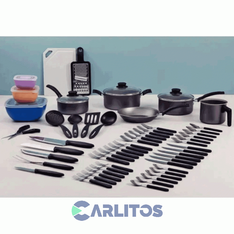 Bateria Tramontina Aluminio Antiadherente 56 Piezas Linea Turim 27899/274