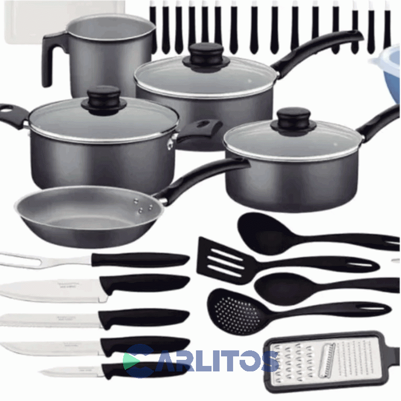 Bateria Tramontina Aluminio Antiadherente 56 Piezas Linea Turim 27899/274