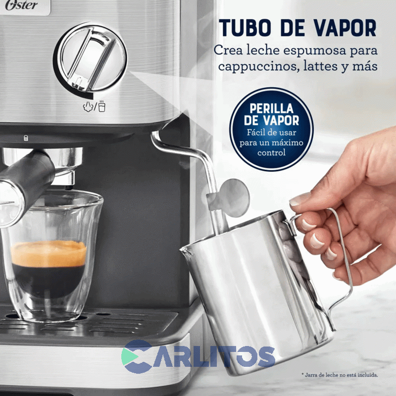 Cafetera Express Oster Digital Compacta Silver 15 Bares  Bvstem5502