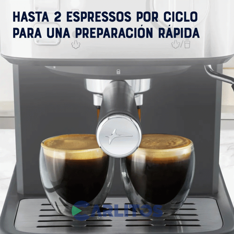 Cafetera Express Oster Digital Compacta Silver 15 Bares  Bvstem5502