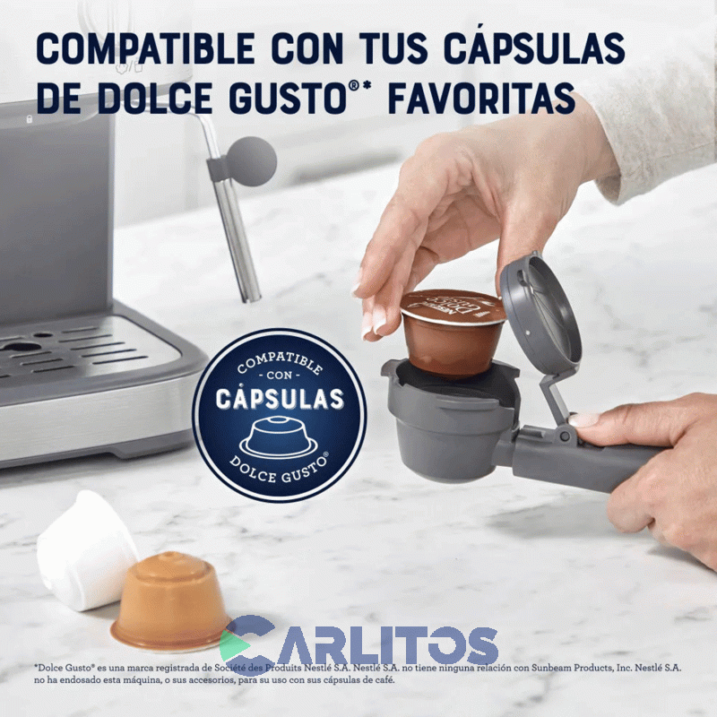 Cafetera Express Oster Digital Compacta Silver 15 Bares  Bvstem5502