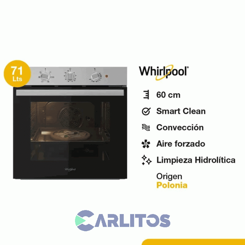 Horno Electrico Whirlpool Empotrable Acero Inoxidable 60 Cm - Grill Wob71as