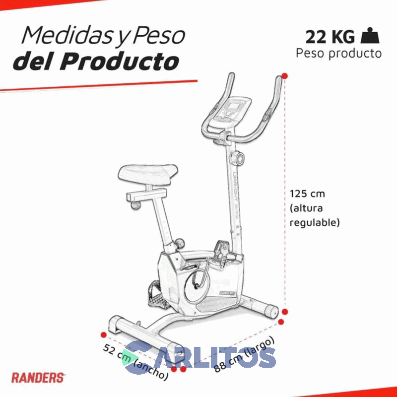 Fitness Bicicleta Magnetica Con Pulso Randers Arg-456