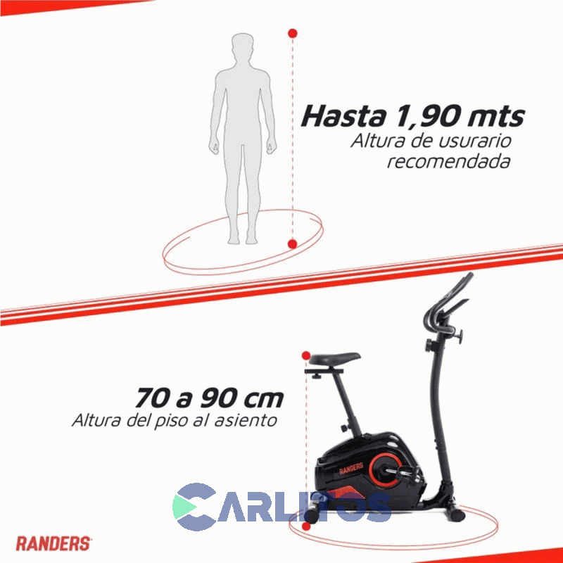 Fitness Bicicleta Magnetica Con Pulso Randers Arg-456