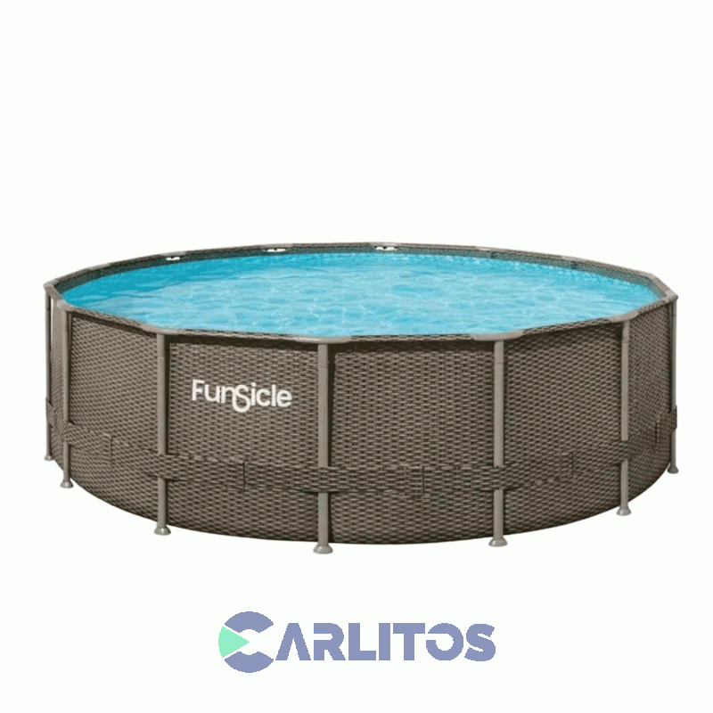 Pileta De Lona Redonda Funsicle Diseño Ratan 3.66 X 0.76 C 7996 Lts P2q012300