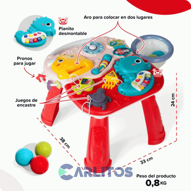 Mesa Didactica bebesit 2 En 1 Rojo 2002-B