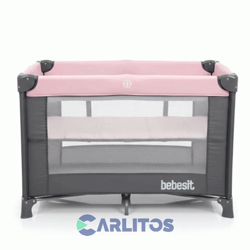 Cuna Bolso Transportable Bebesit Doble Altura Con Cambiador 2105-Ac Rosa