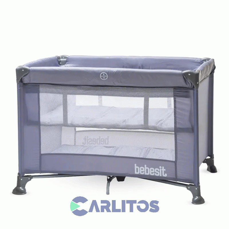 Cuna Bolso Transportable Bebesit Doble Altura Con Cambiador 2105-Ab Gris