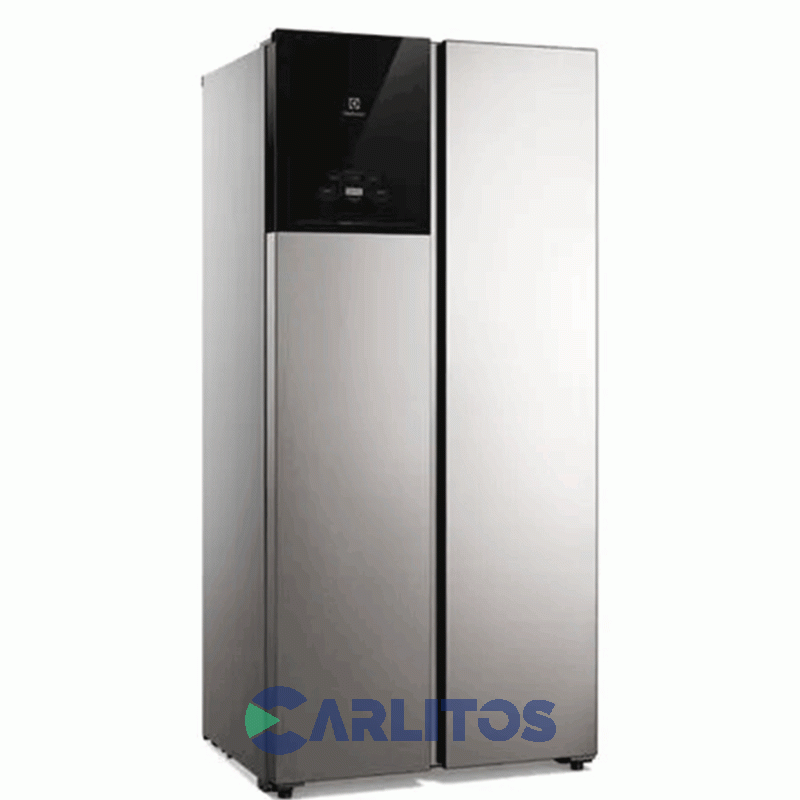 Heladera No Frost Side By Side Electrolux Inverter 430 Litros Gris Plata Es40s
