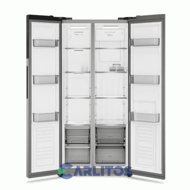 Heladera No Frost Side By Side Electrolux Inverter 430 Litros Gris Plata Es40s