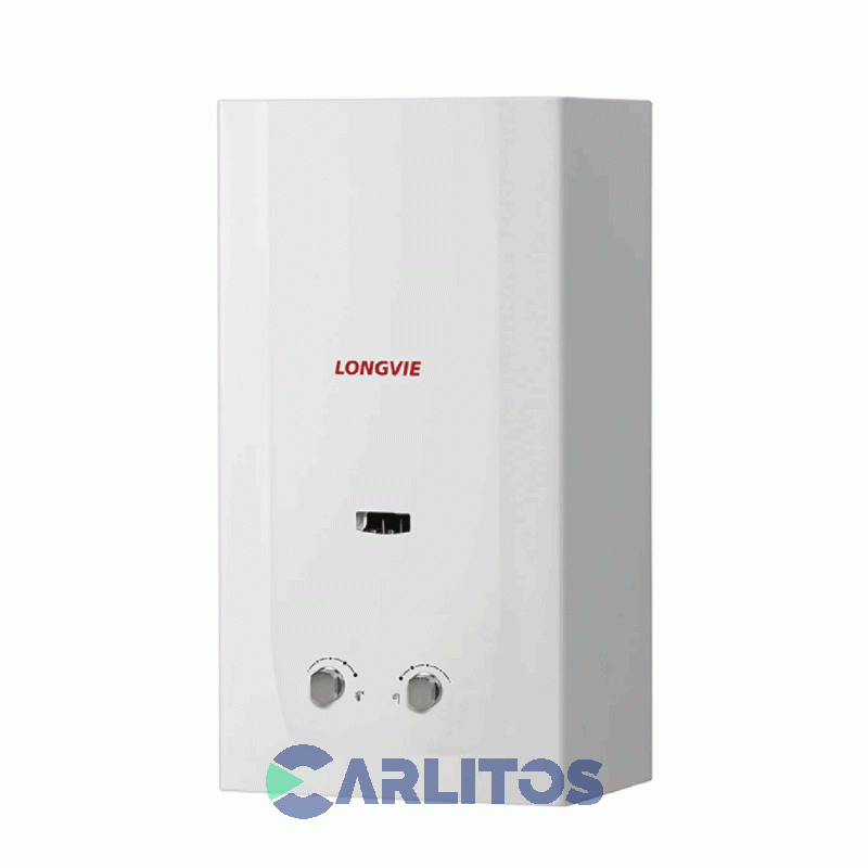 Calefon  A Gas Longvie Sin Llama Piloto C/ Sensor Y Valvula 14 Lts Gn Cn514ss-n Blanco