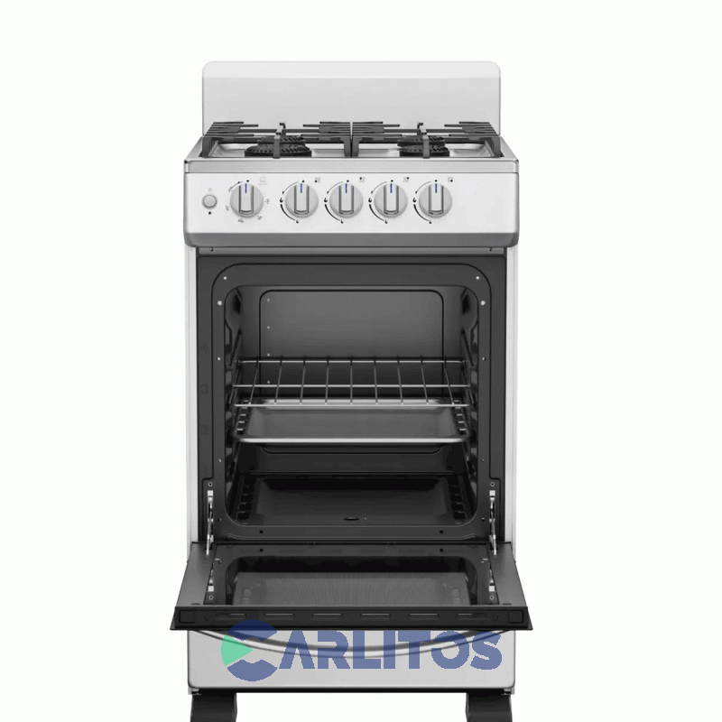 Cocina A Gas Midea 50 CM - 4 Hornallas Plata 20tmg4pgar1