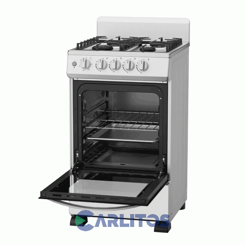 Cocina A Gas Midea 50 CM - 4 Hornallas Plata 20tmg4pgar1