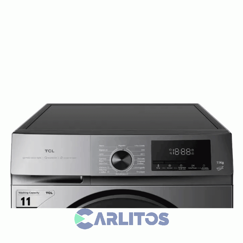 Lavarropa Carga Frontal Tcl Inverter 11 KG 1400 Rpm Gris Oscuro P111fl