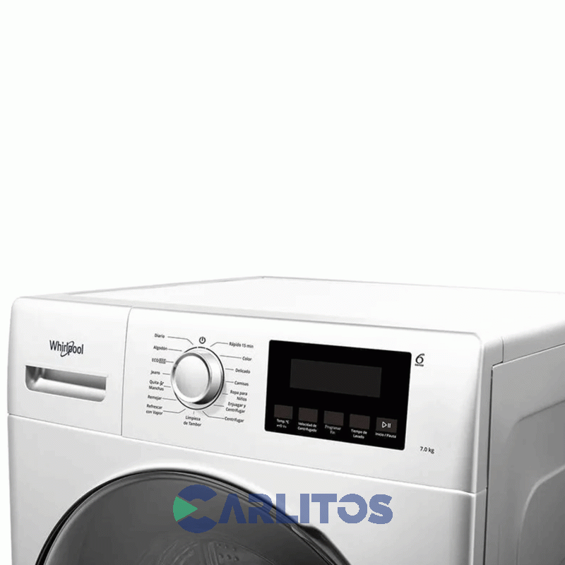 Lavarropa Carga Frontal Whirlpool 7 Kg Blanco 1200 Rpm Inverter Wnq07ab