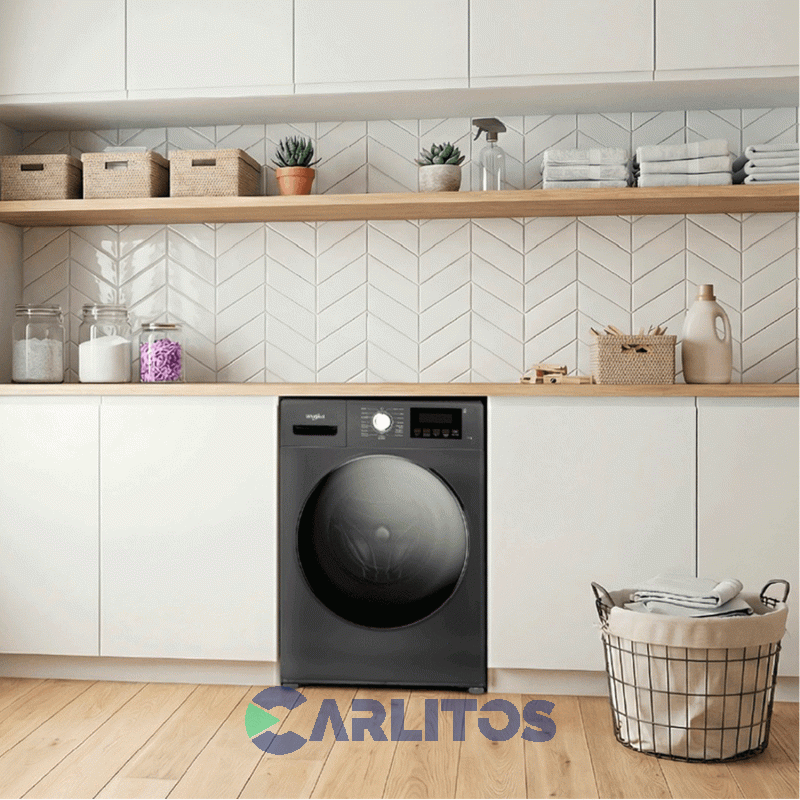 Lavarropa Carga Frontal Whirlpool 7 Kg Gris 1200 Rpm Inverter Wnq07as