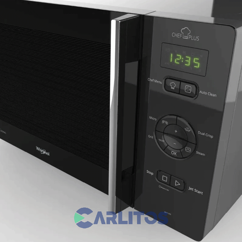Microondas Con Grill Whirlpool Digital 25 Litros Negro Mcp346sl