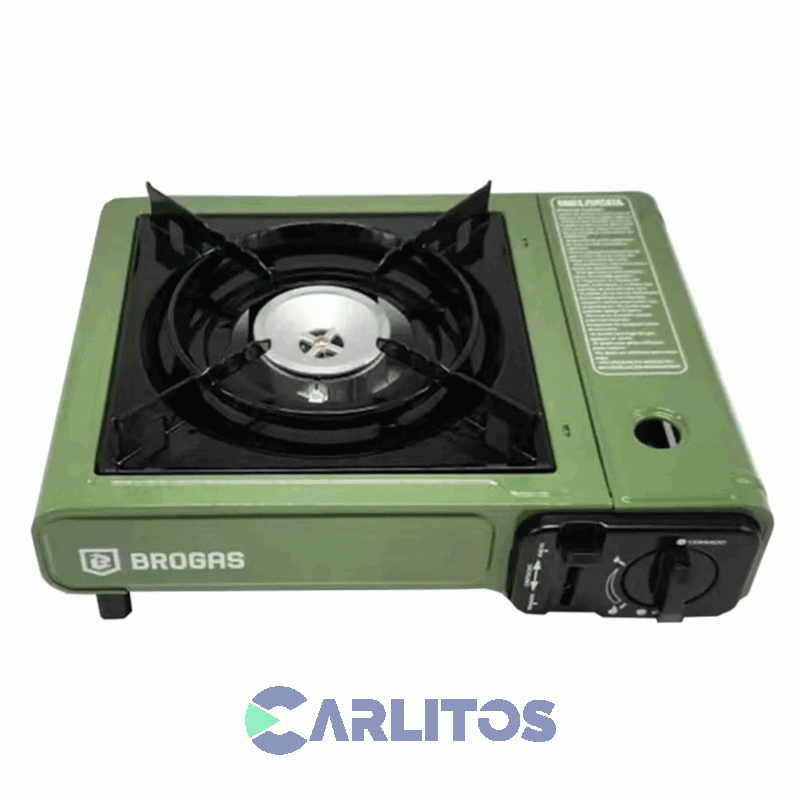 Anafe Portatil A Gas Butano Brogas Con Valija Plastica - 1 Hornalla 465-Ve Verde