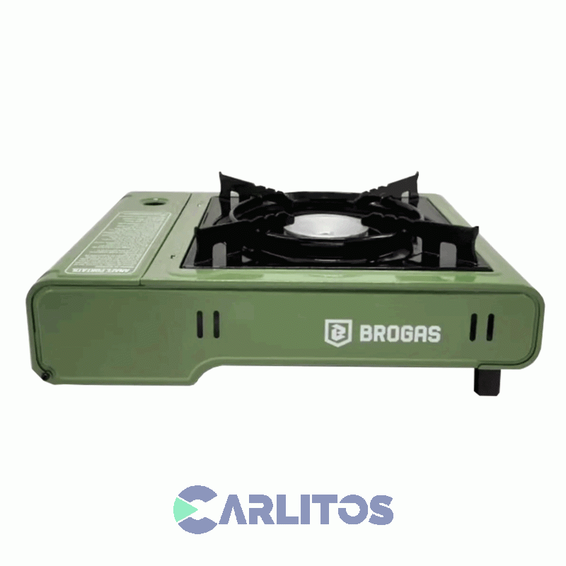 Anafe Portatil A Gas Butano Brogas Con Valija Plastica - 1 Hornalla 465-Ve Verde