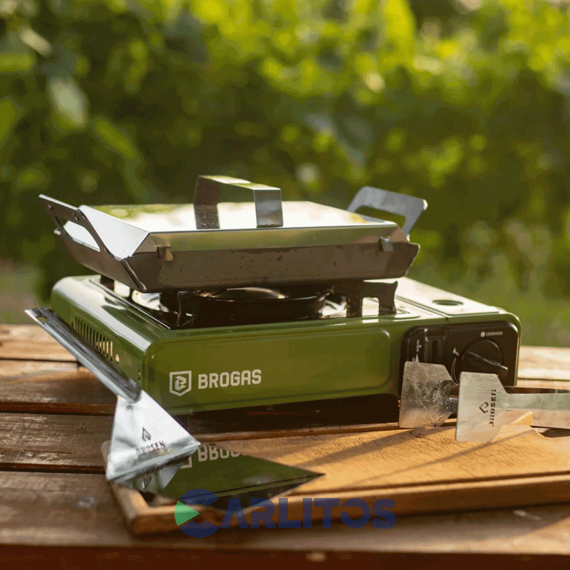Anafe Portatil A Gas Butano Brogas Con Valija Plastica - 1 Hornalla 465-Ve Verde