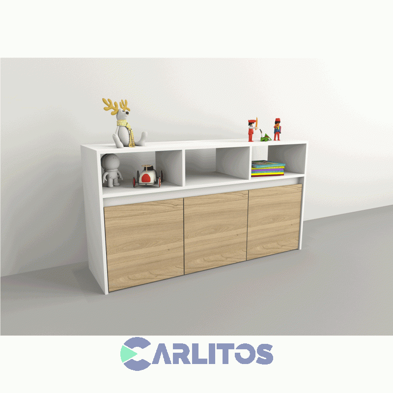 Juguetero Con Tres Cajones Tables Cod:3038 Olmo Finlandés Everest