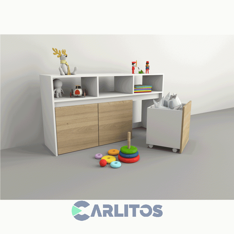 Juguetero Con Tres Cajones Tables Cod:3038 Olmo Finlandés Everest