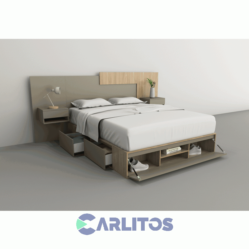 Box Multifunción 1.60 Mts 4 Cajones Tables Cod:6443 Olmo Finlandés y Gris