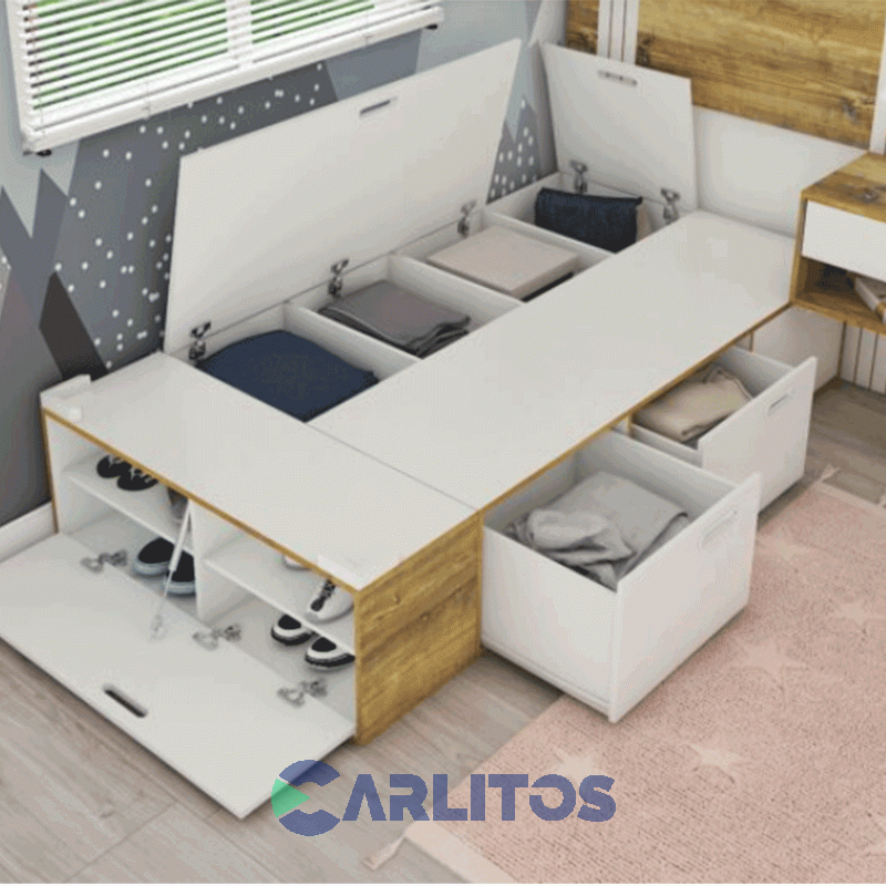 Box Multifuncion Linea Nordic La Esperanza  Atakama Y Laqueado Blanco