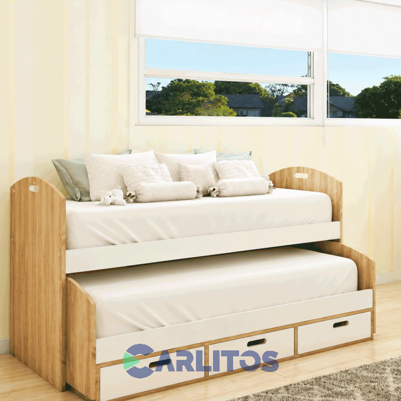 Cama Nido Nordic La Esperanza Atakama y Laqueado Blanco