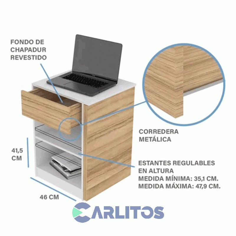 Escritorio Plegable Fiplasto ES1007 Coco y Blanco